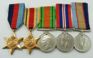 1939-1945 Star, Africa Star, Defence Medal, 1939-1945 War Medal, 1939-1945 Australia Service Medal